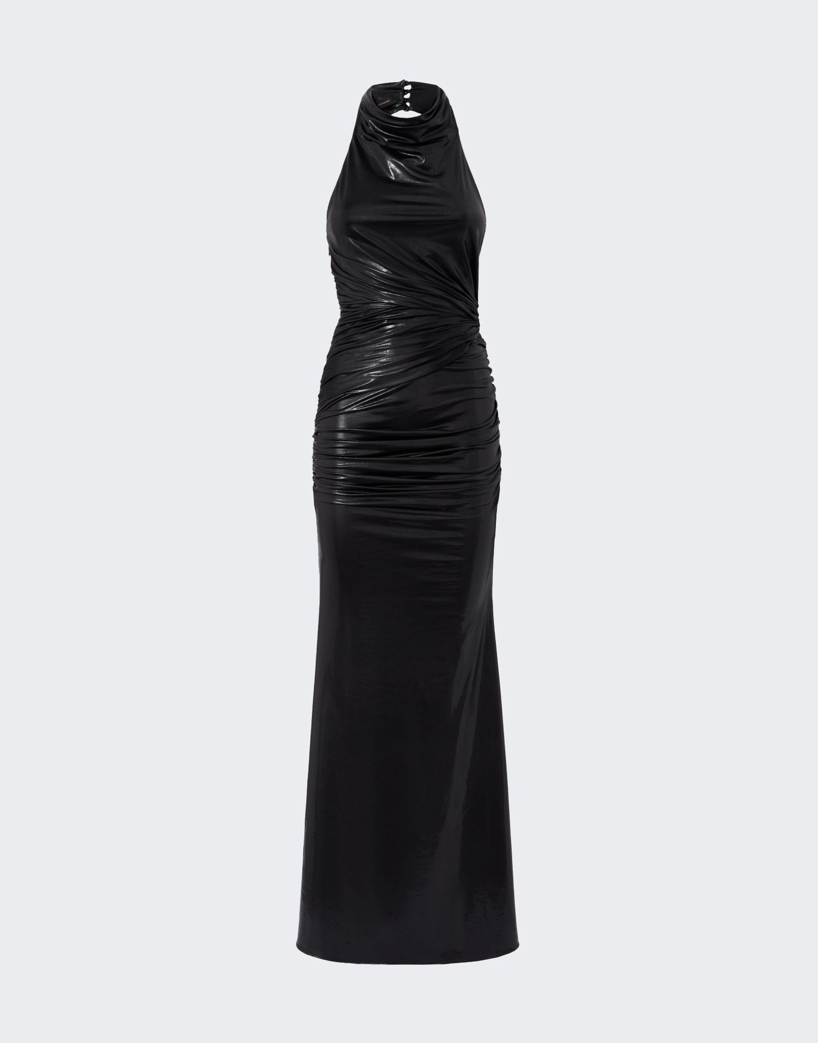 Stella Turtleneck Open Back Maxi Dress Black The Andamane The Andamane