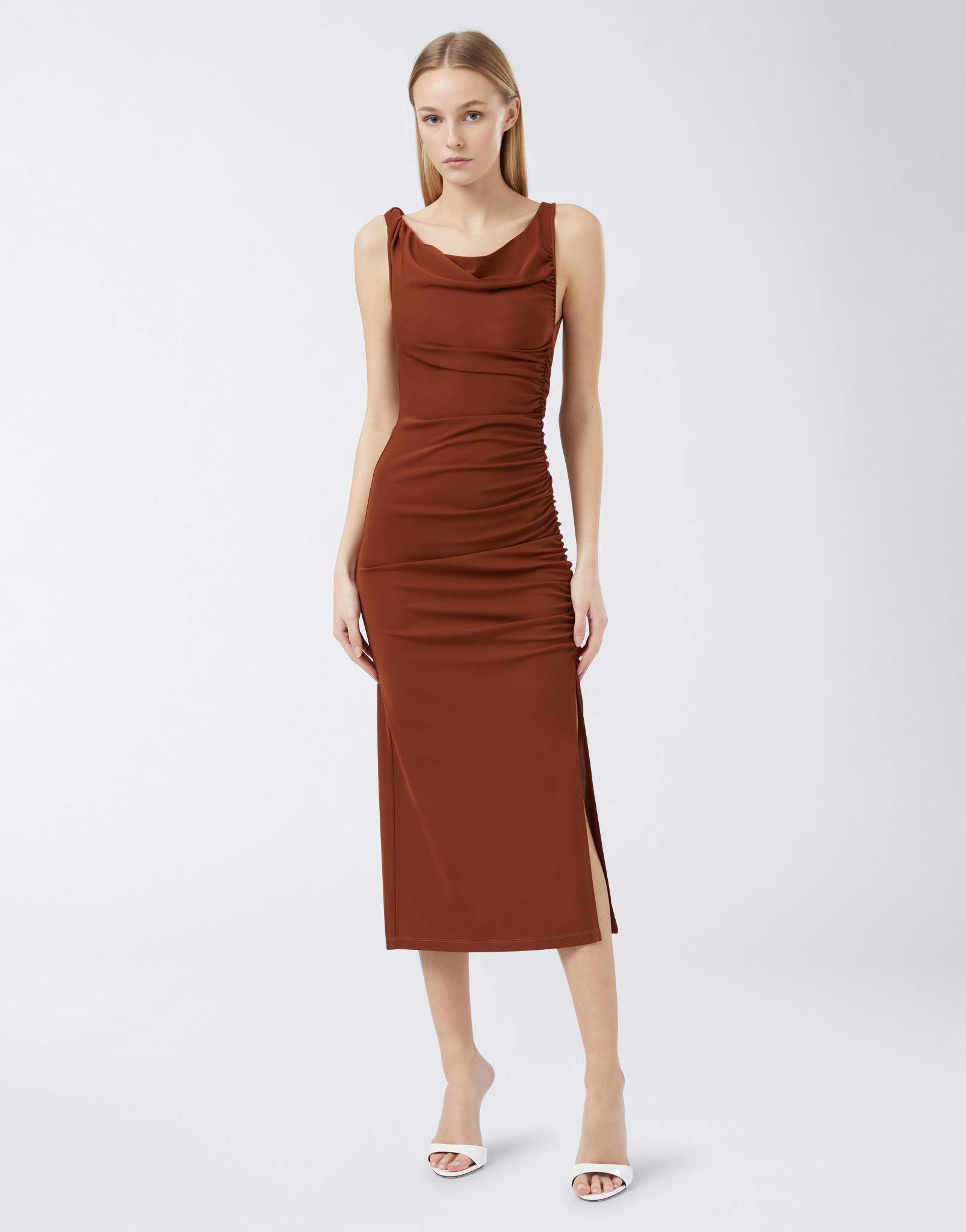 Providence Midi Dress Intense Rust - The Andamane